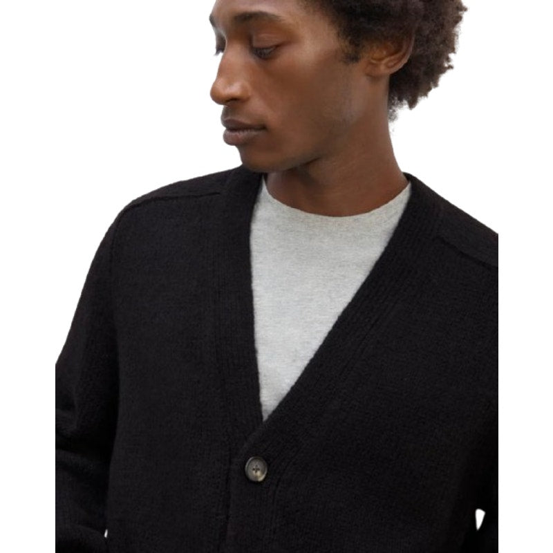 EVERLANE Men's The Cloud Relaxed Cardigan Sweater Medium Black Merino Wool NWT