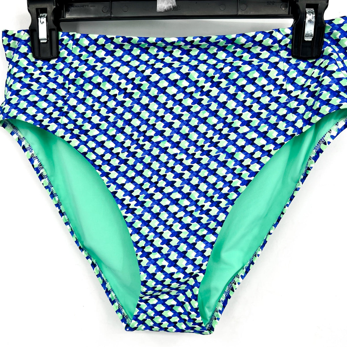 TOMMY BAHAMA Mosaic Bikini Bottoms Medium Beach Glass Blue Palm Modern NWT