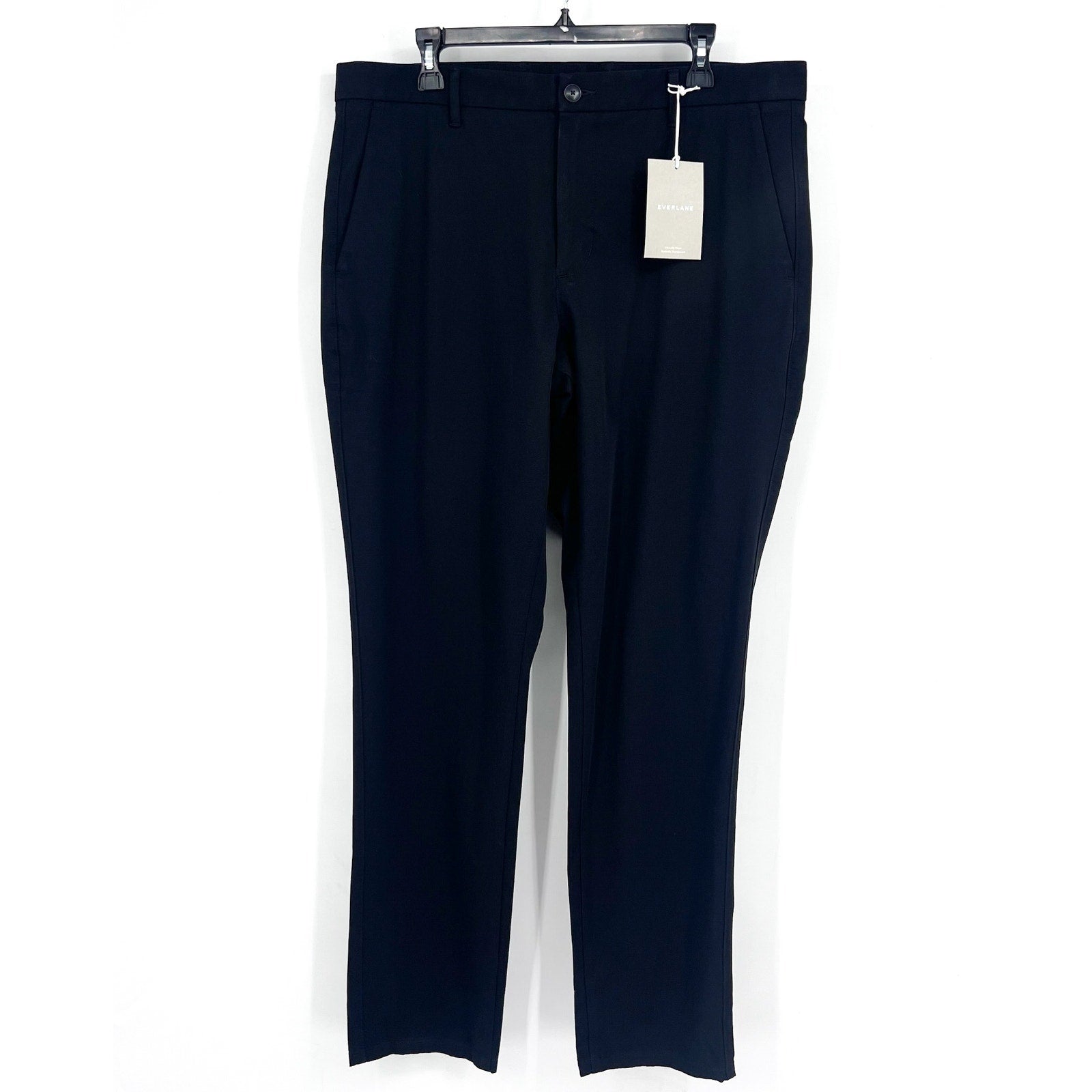 EVERLANE Uniform Mens Performance Chino Pants 36x34 Black Athletic Fit NWT