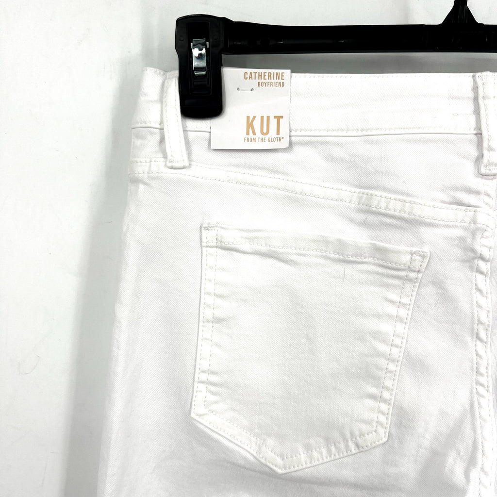KUT FROM THE KLOTH Womens Catherine Boyfriend Jeans Size 10 Optic White NWT