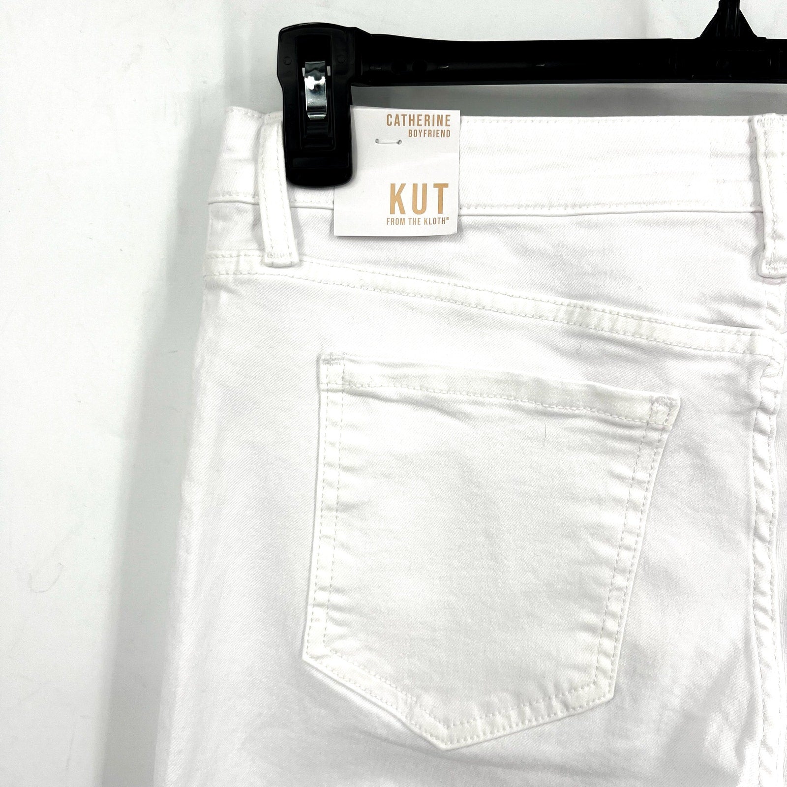 KUT FROM THE KLOTH Womens Catherine Boyfriend Jeans Size 10 Optic White NWT