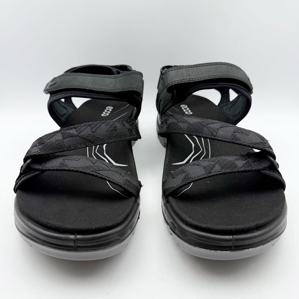 Ecco Mens Yucatan Coast Sandal US 13-13.5 EU 47 Black Leather Casual Sporty NWOB