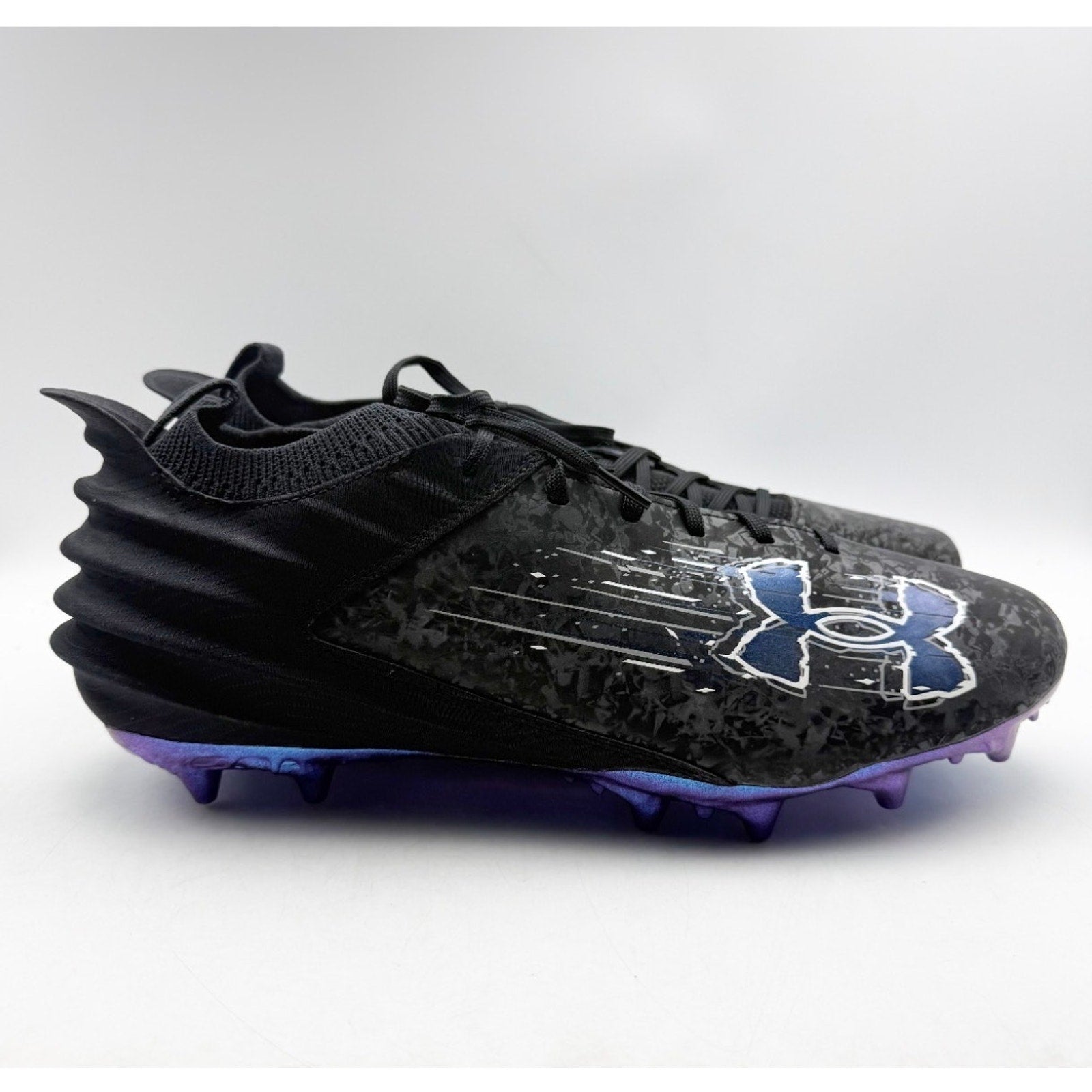 Under Armour Mens Blur Smoke Suede 2.0 MC Molded Football Cleat US 13 Black NWOB