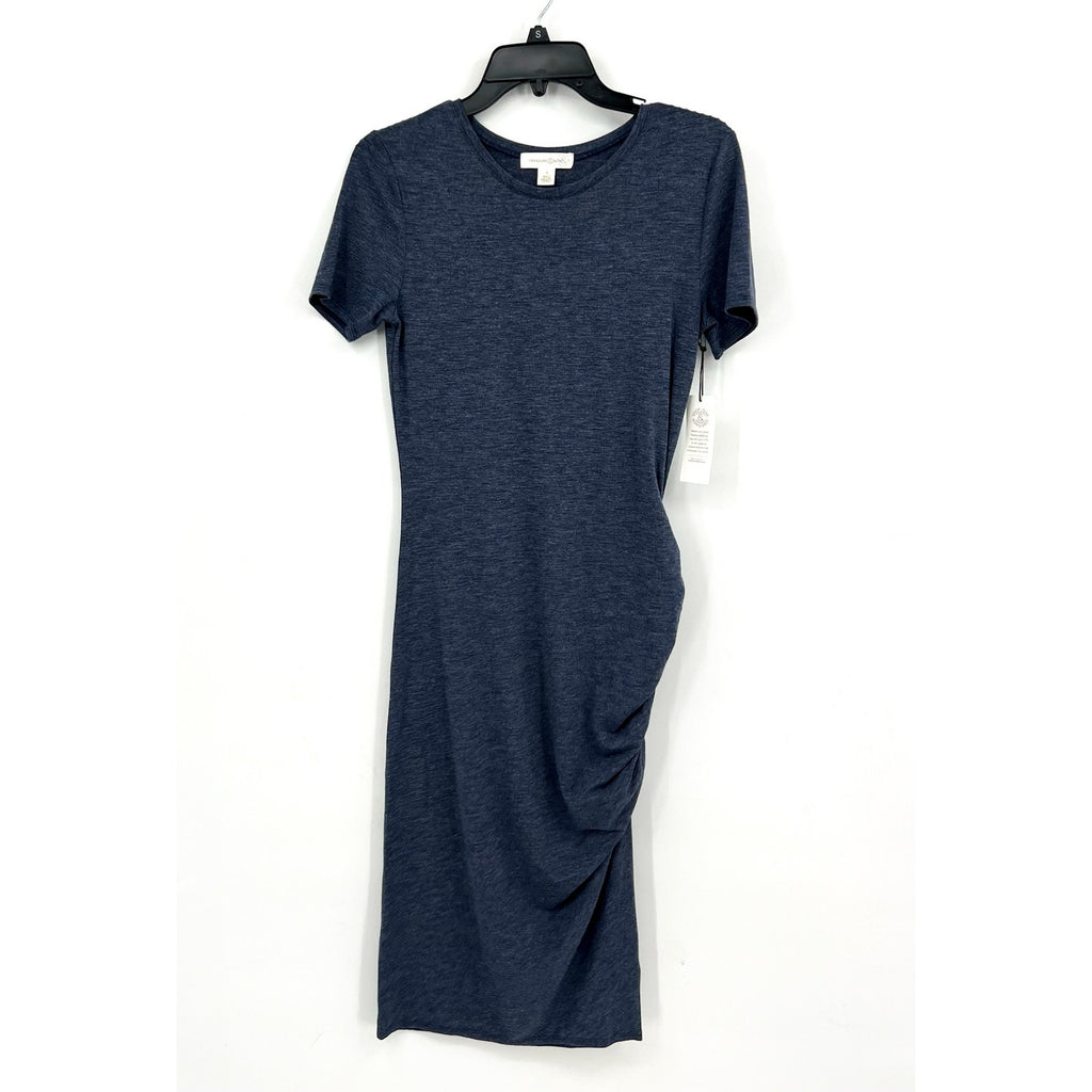 TREASURE & BOND Women's Ruched Jersey Dress Small Navy Blue NWT