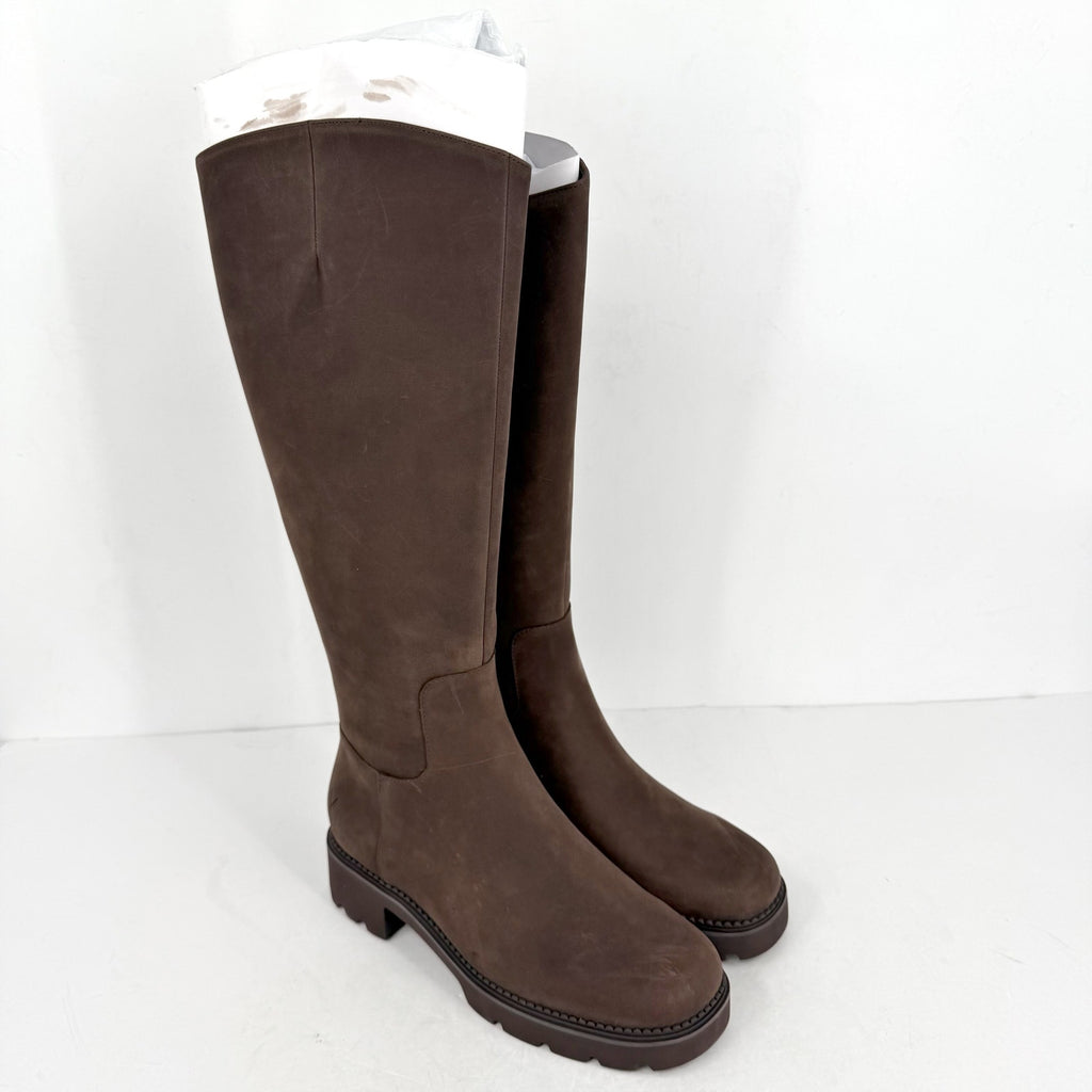 VIONIC Womens Fallbrook Knee High Boots US 8M Wide Calf Brown Leather NWOB