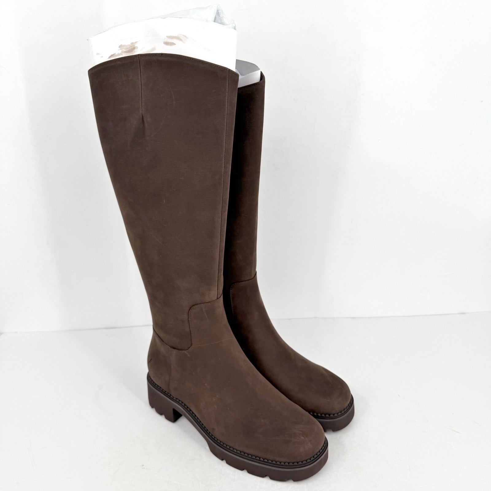 VIONIC Womens Fallbrook Knee High Boots US 8M Wide Calf Brown Leather NWOB