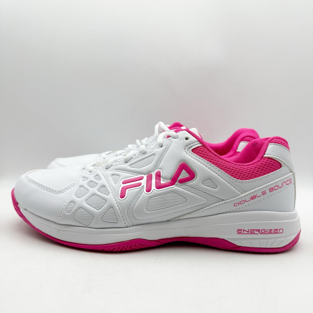 FILA Womens Double Bounce 3 Pickleball Shoes Size 9.5M White Pink Athletic NWOB