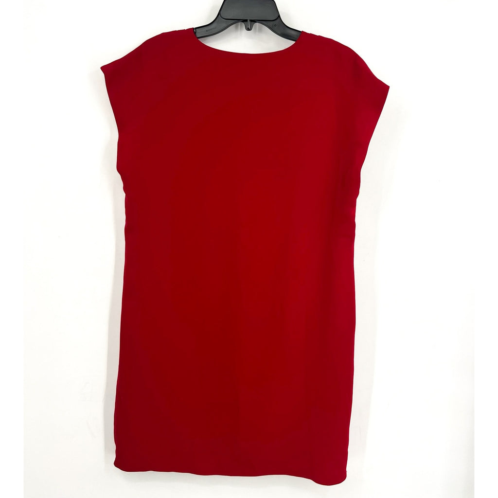 TRINA TURK Womens Zula Casual Midi Dress US Medium Red Pleated Cap Sleeve NWT