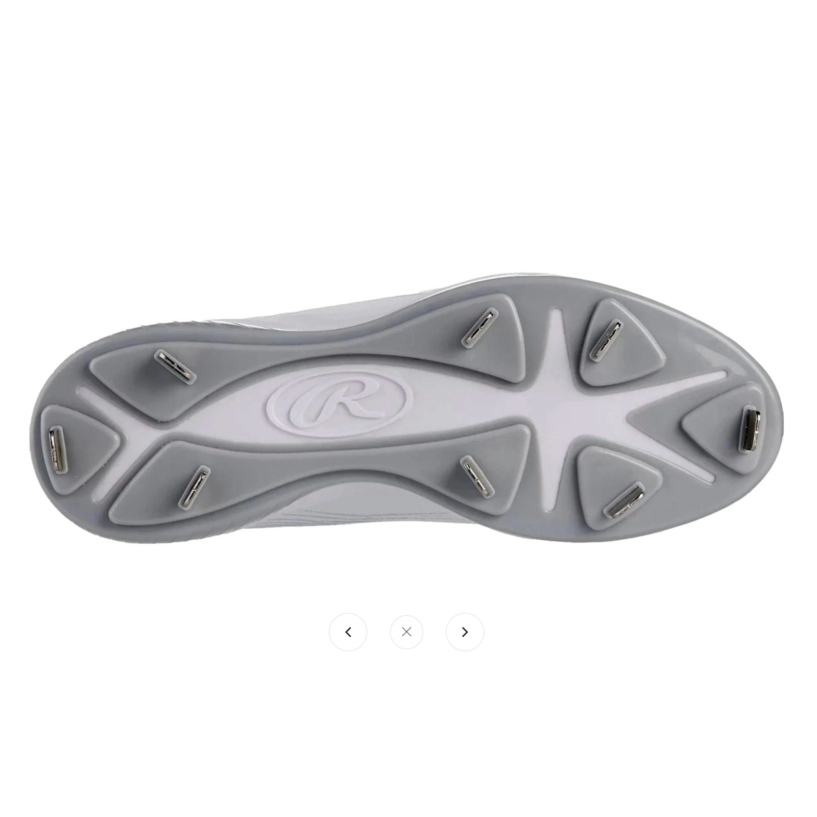 Rawlings Mens Bullpen Low Baseball Cleats Size 10.5 White Gray Metal NWOB