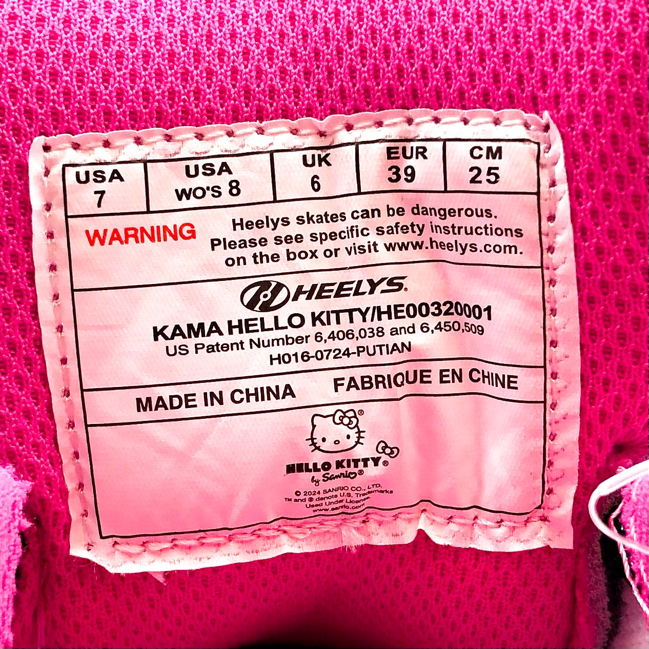 Heelys Girls Hello Kitty Kama Sneakers US 7 EU 39 Black White Multi NIB