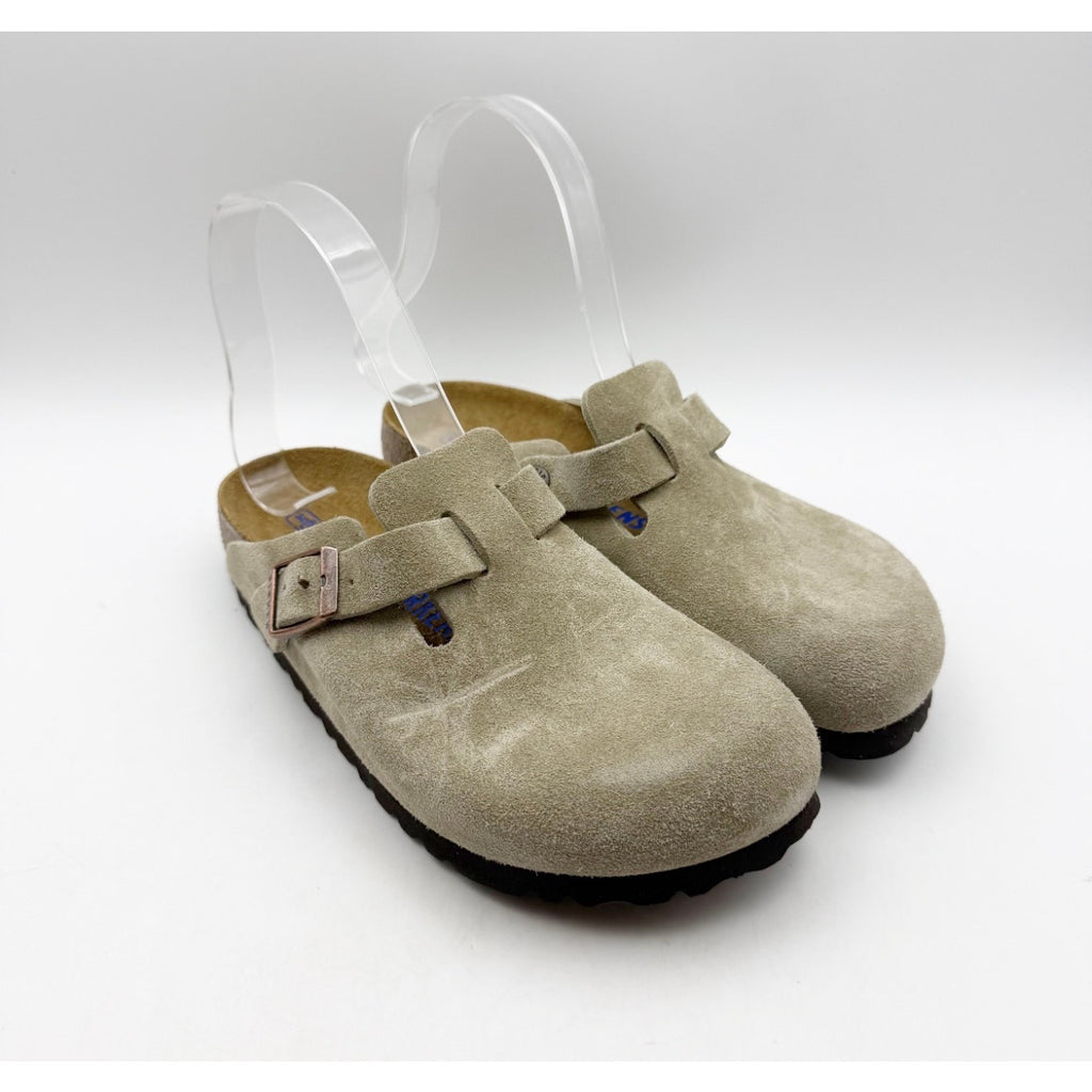 Birkenstock Women's Boston Soft Footbed Clogs EU 35 Taupe Suede NWT