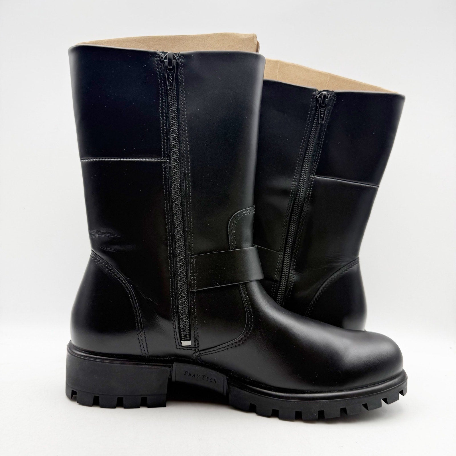 ECCO Womens Modtray Moto Mid Calf Boots EU 38 US 7-7.5 Black Leather NWOB