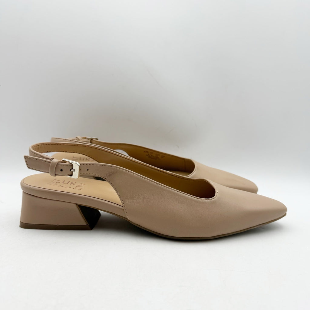 Naturalizer Womens Ginger Slingback Pumps Size 8.5 WIDE EU 39 Beige Nude NWOB