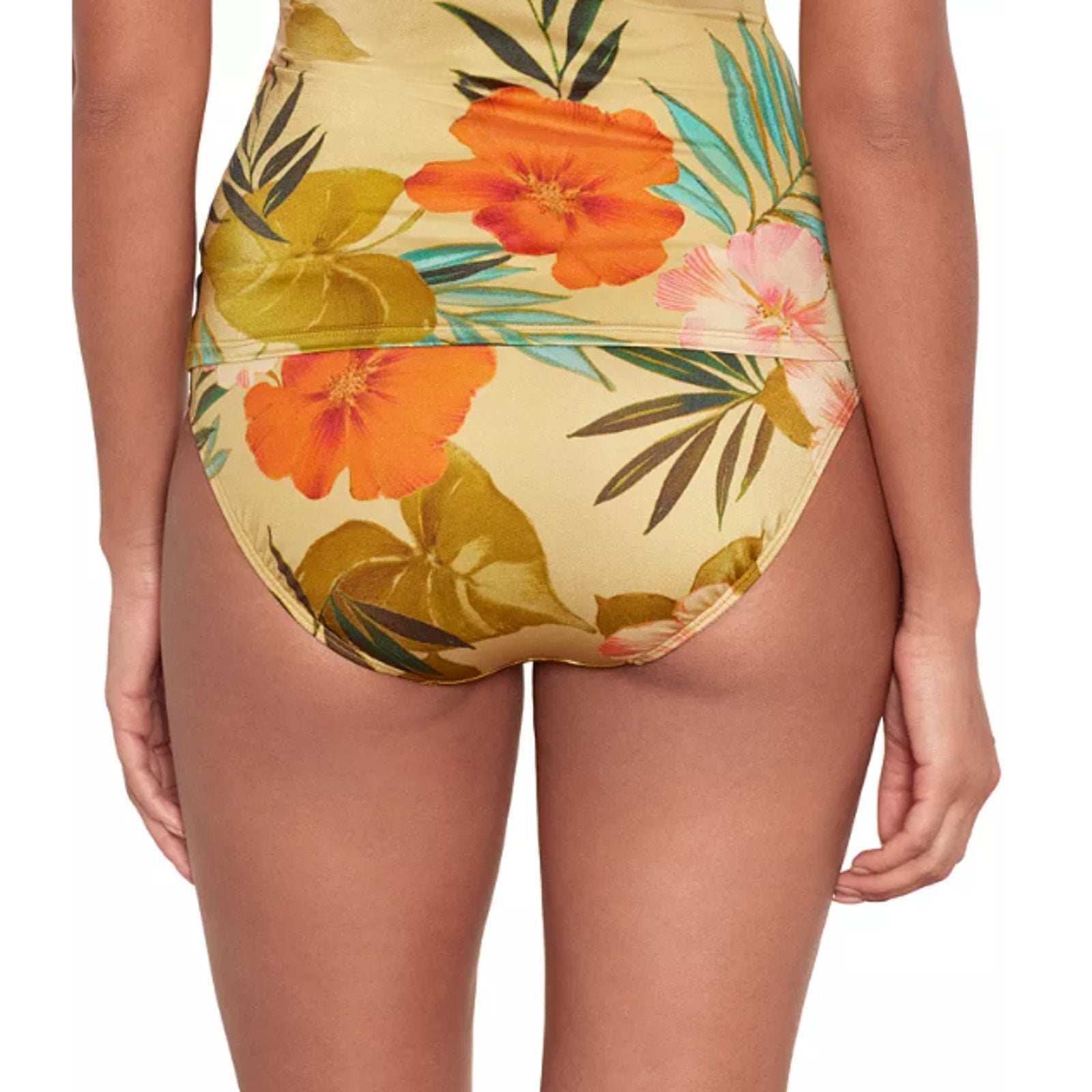 LAUREN RALPH LAUREN Hipster Bikini Bottom Size 10 Gold Island Tropical Print NWT