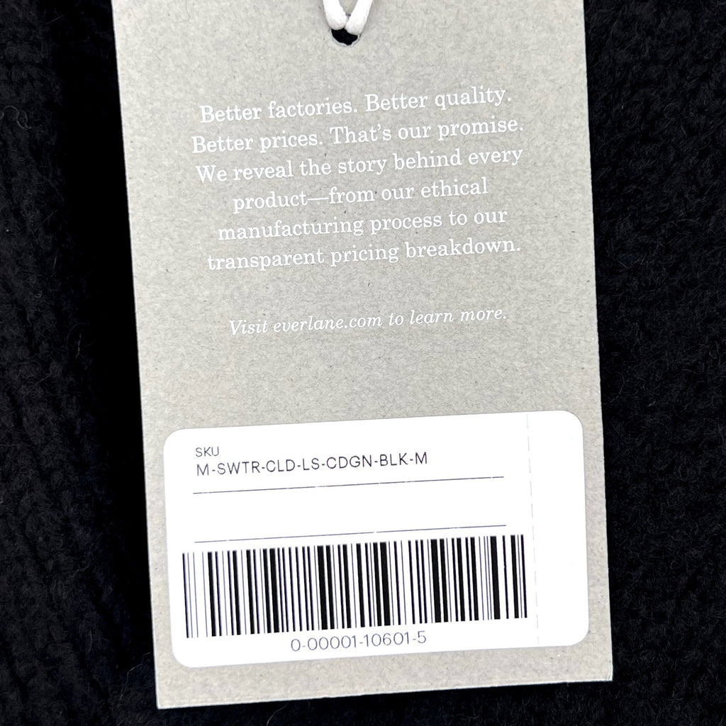 EVERLANE Men's The Cloud Relaxed Cardigan Sweater Medium Black Merino Wool NWT