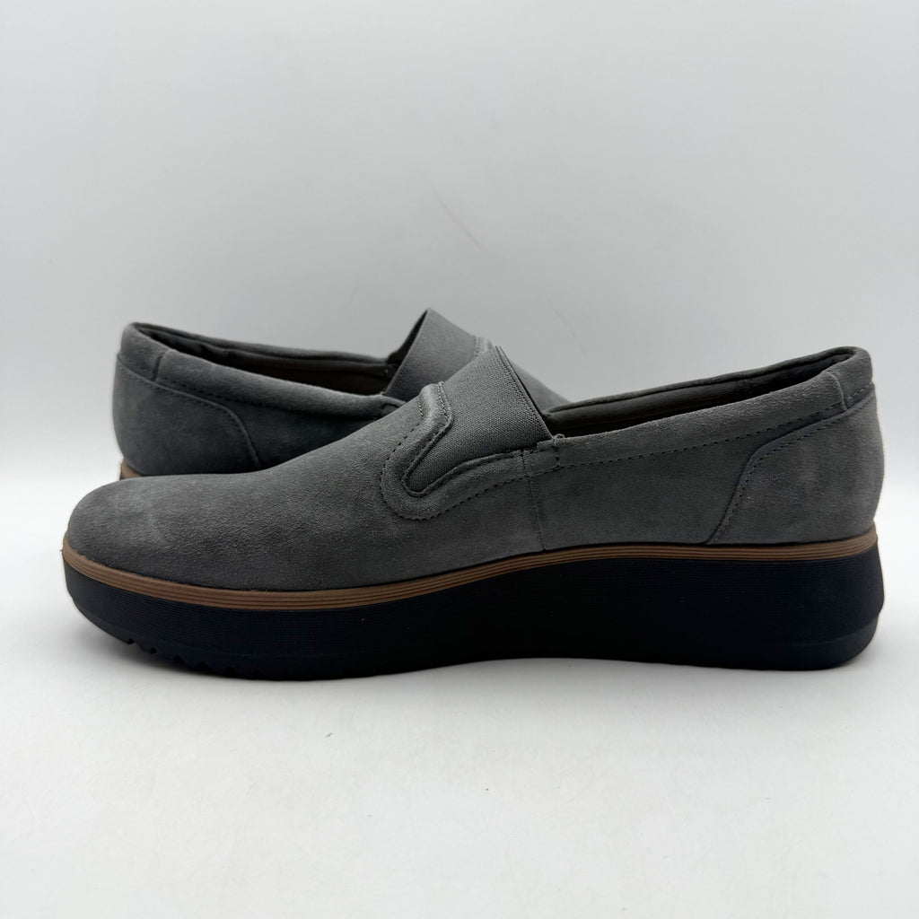 Clarks Womens Zylah Sky Platform Loafers US 11 M EU 42.5 Grey Suede NWOB