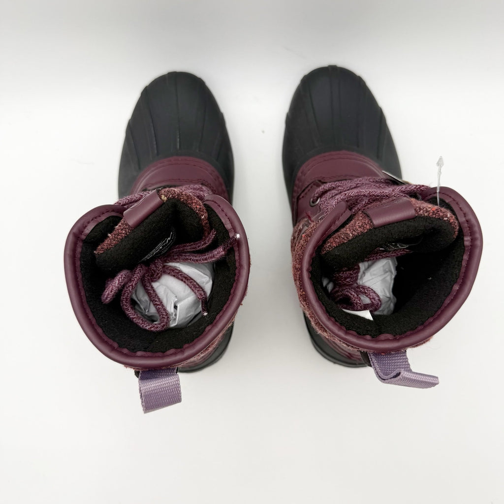 Kamik Kids Sierra Mid Winter Boots US 2 EU 33.5 Burgundy Red Black NIB