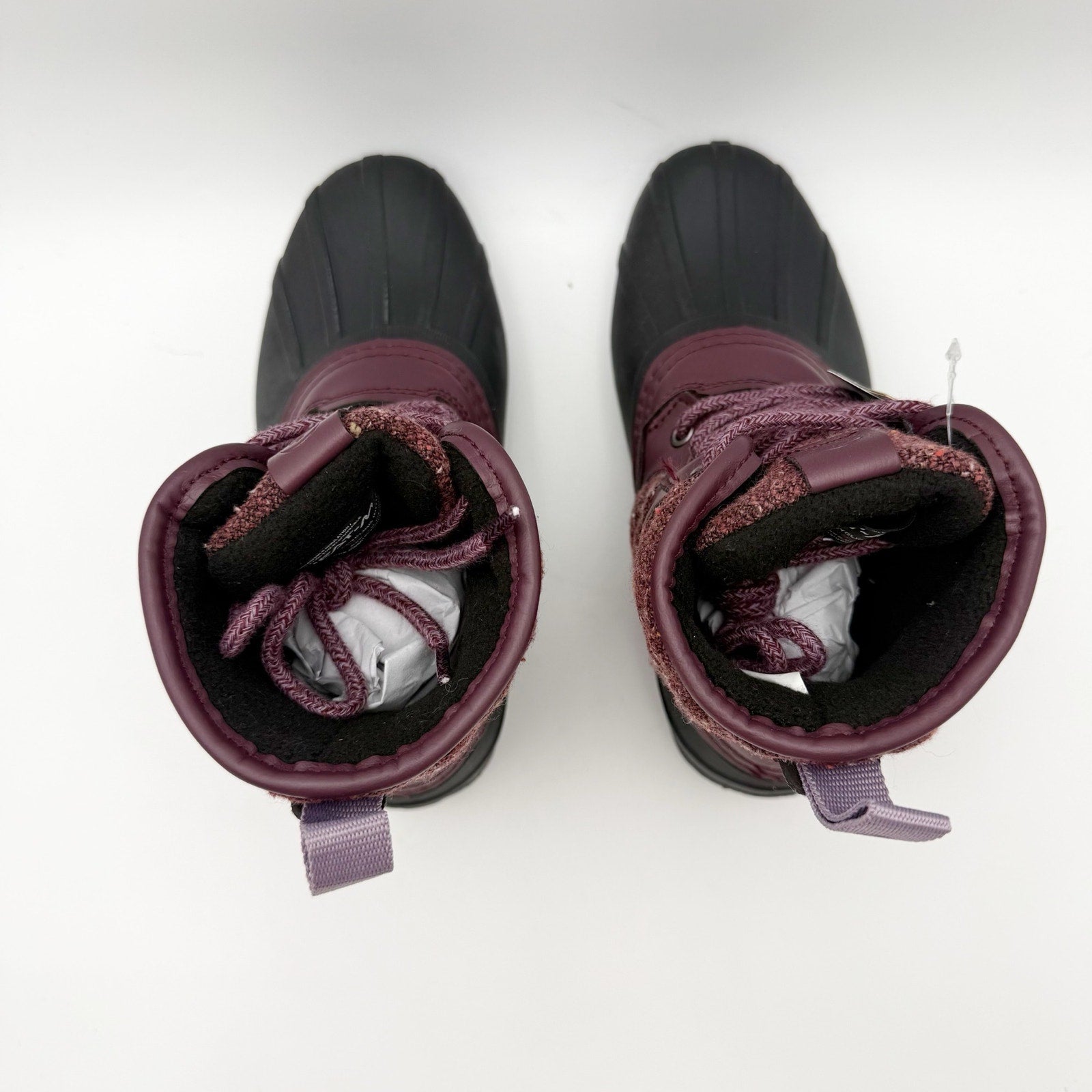 Kamik Kids Sierra Mid Winter Boots US 2 EU 33.5 Burgundy Red Black NIB