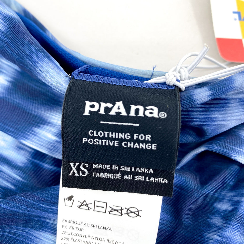 PRANA Women's Marta Bikini Bottom XS Blue Belize Hazy Days Hipster Stretch NWT