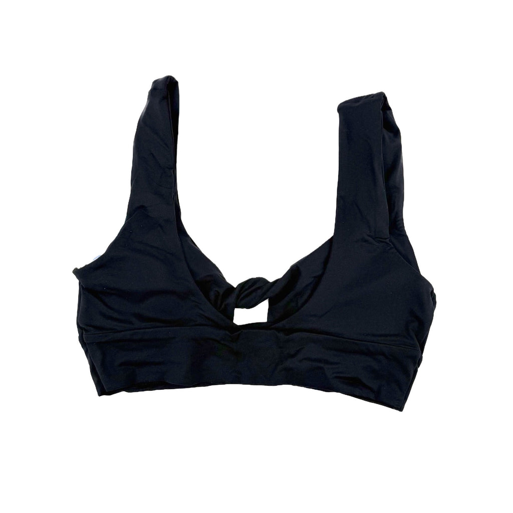 PRANA Women's Under The Palms Bikini Top Large Black Twist Front NWT