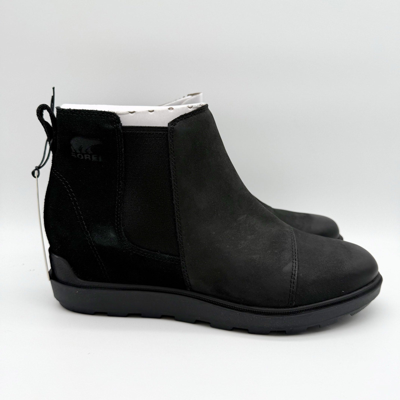 Sorel Womens Evie ll Chelsea Ankle Bootie US 11 EU 42 Black Suede Waterproof NIB