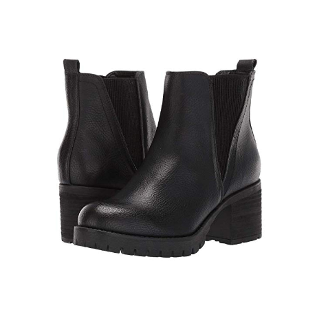 MIA Women's Jody Chelsea Boots Size 9 Medium Black Vegan Leather Lug Sole NIB