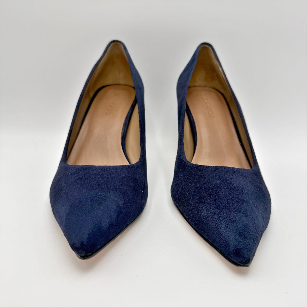 Bernardo Womens Giselle Pumps Size 9.5 M Dark Navy Blue Suede Heels NWOB
