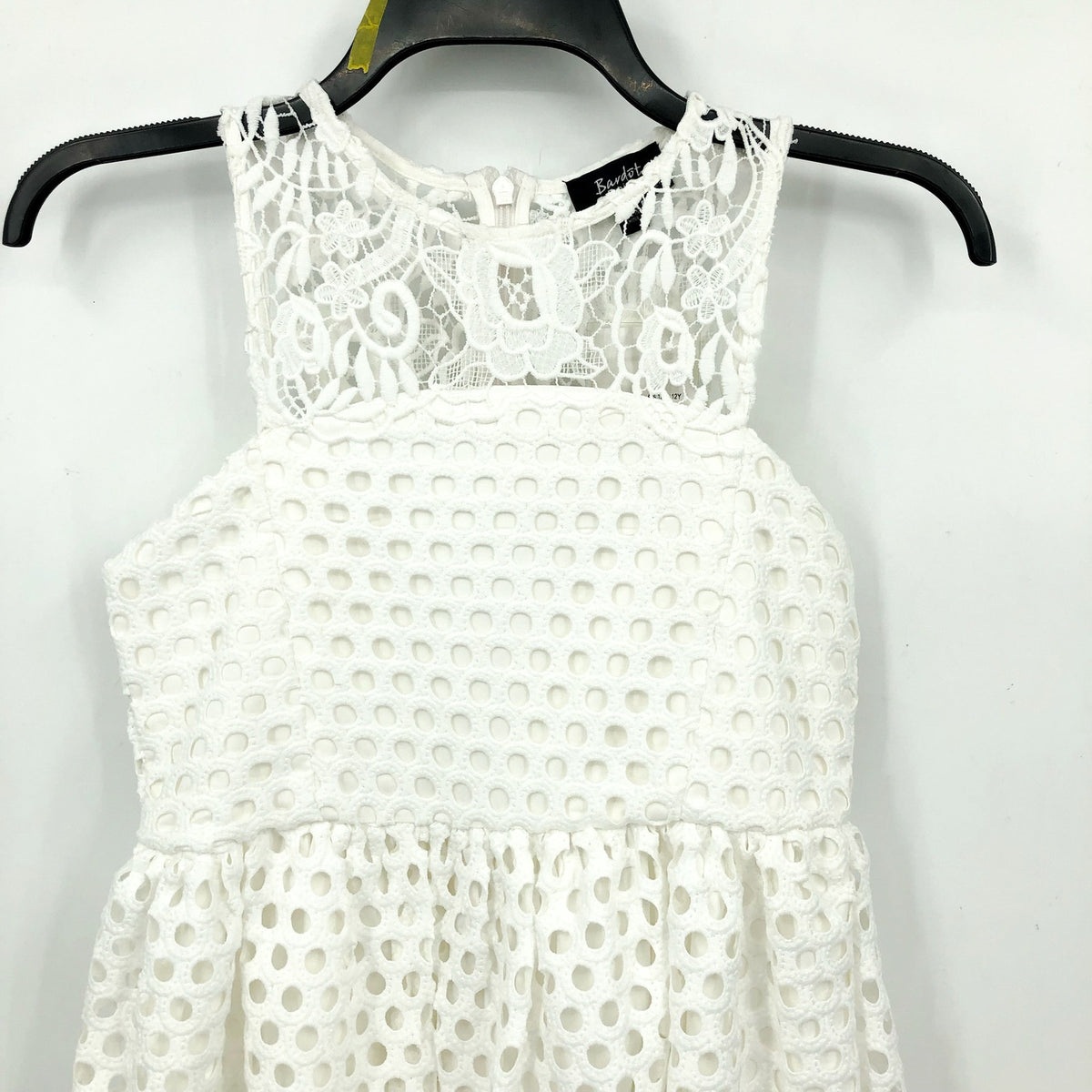 BARDOT JUNIOR Girl's Perry Lace Mini Dress Size 14 White Crochet Sleeveless NWT