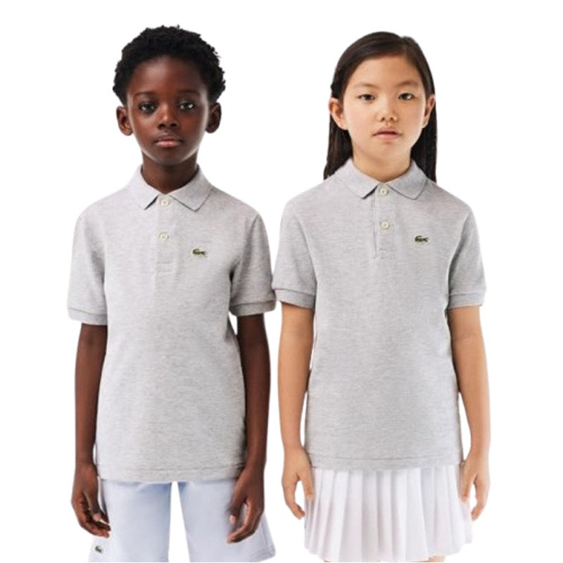 LACOSTE Kids Short Sleeve Classic Pique Polo Shirt SIZE 5 Grey NWT
