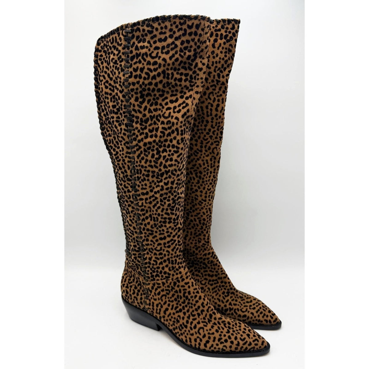 1.State Womens Sage Over the Knee Boots Size 5 EU 35 Brown Leopard NWOB