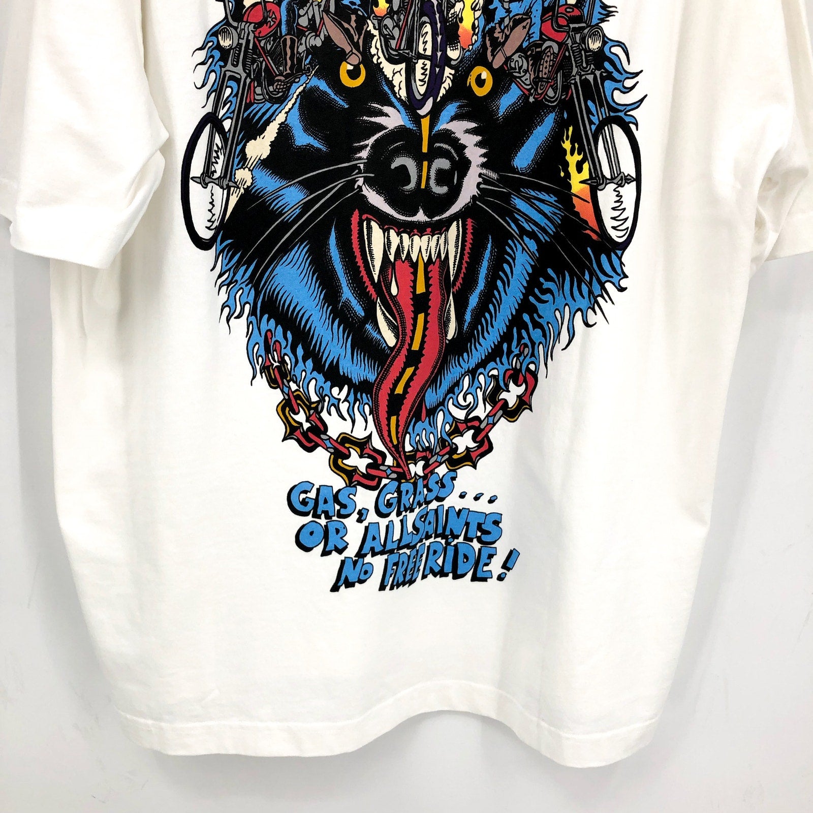 ALLSAINTS Men's Howlride Crew T-Shirt XL Optic White Short Sleeve Graphic NWT