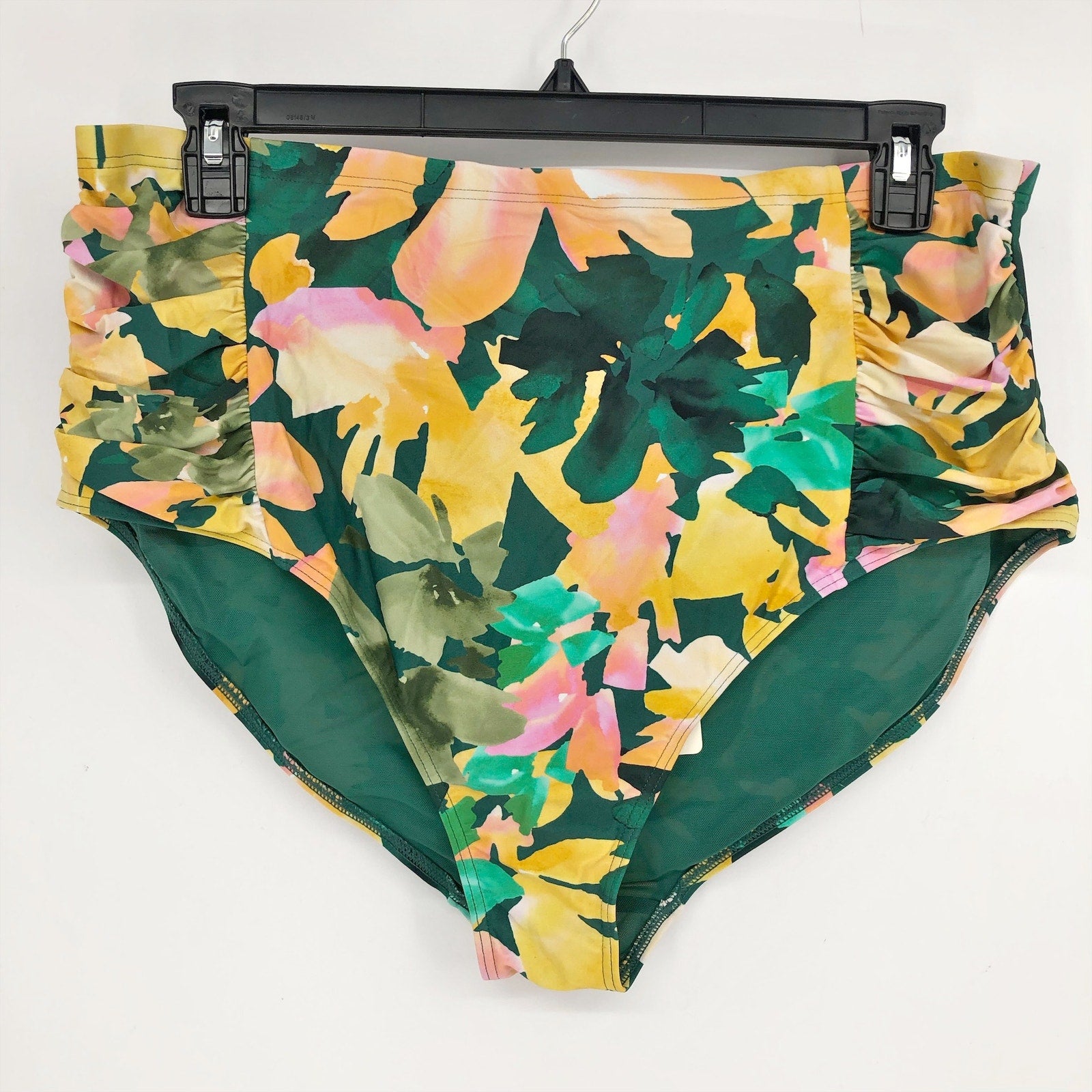 ARTESANDS Les Nabis Botticelli High Waist Bikini Bottom 16 Green Floral Swim NWT