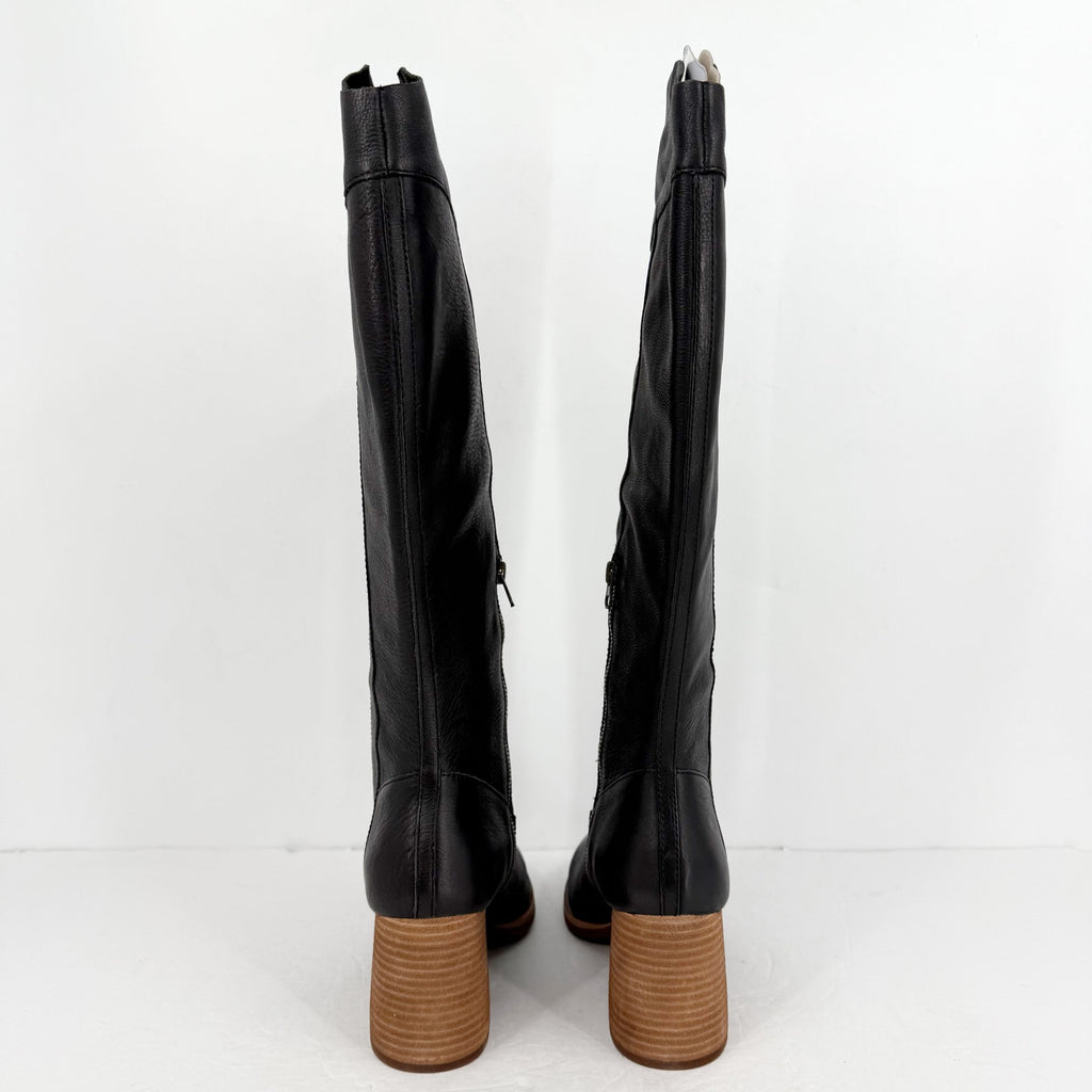 Kork-Ease Womens Avril Knee High Boots Size 8.5 M EU 39 Black Leather NIB
