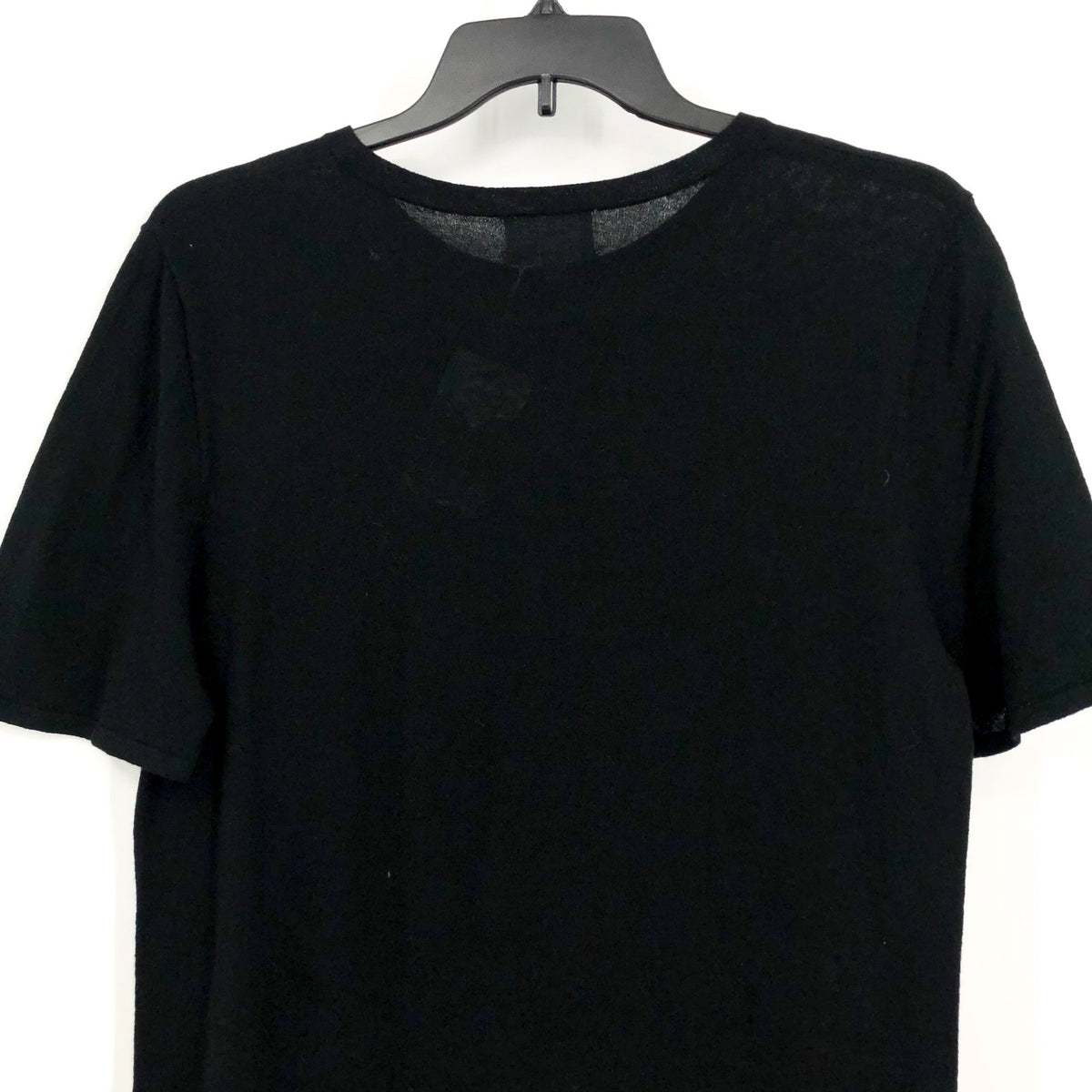ACTIVE CASHMERE Women's T-Shirt Large Black 100% Cashmere Short Sleeve NWT
