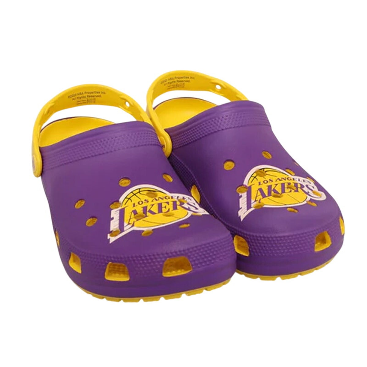 CROCS NBA Los Angeles Lakers Clogs WOMENS 6 BIG KIDS/ Mens 4 Purple Yellow NWT