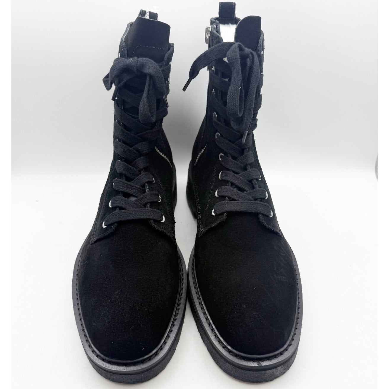 Saint Morta Men's Chunky Boots Size 12 EU 46 Black Suede Lace Up NIB