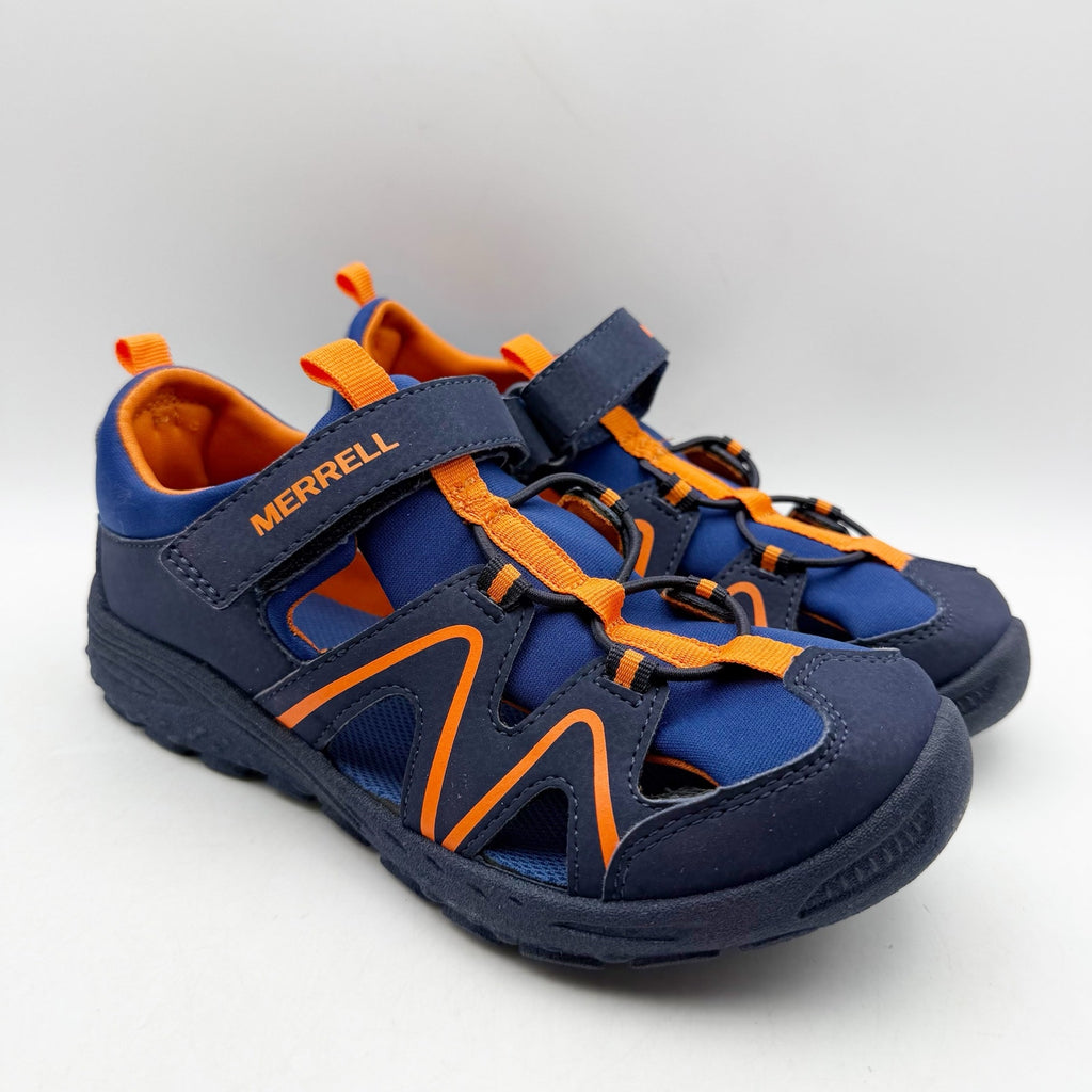 Merrell Big Kids Explorer Hydro Sandals Size 4 Blue Orange Water Resistant NWOB