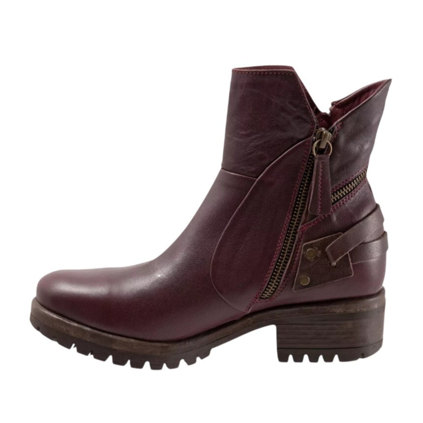 Bueno Womens Fallon Bootie EU 38 US 7.5-8 Dark Red Purple Leather NIB