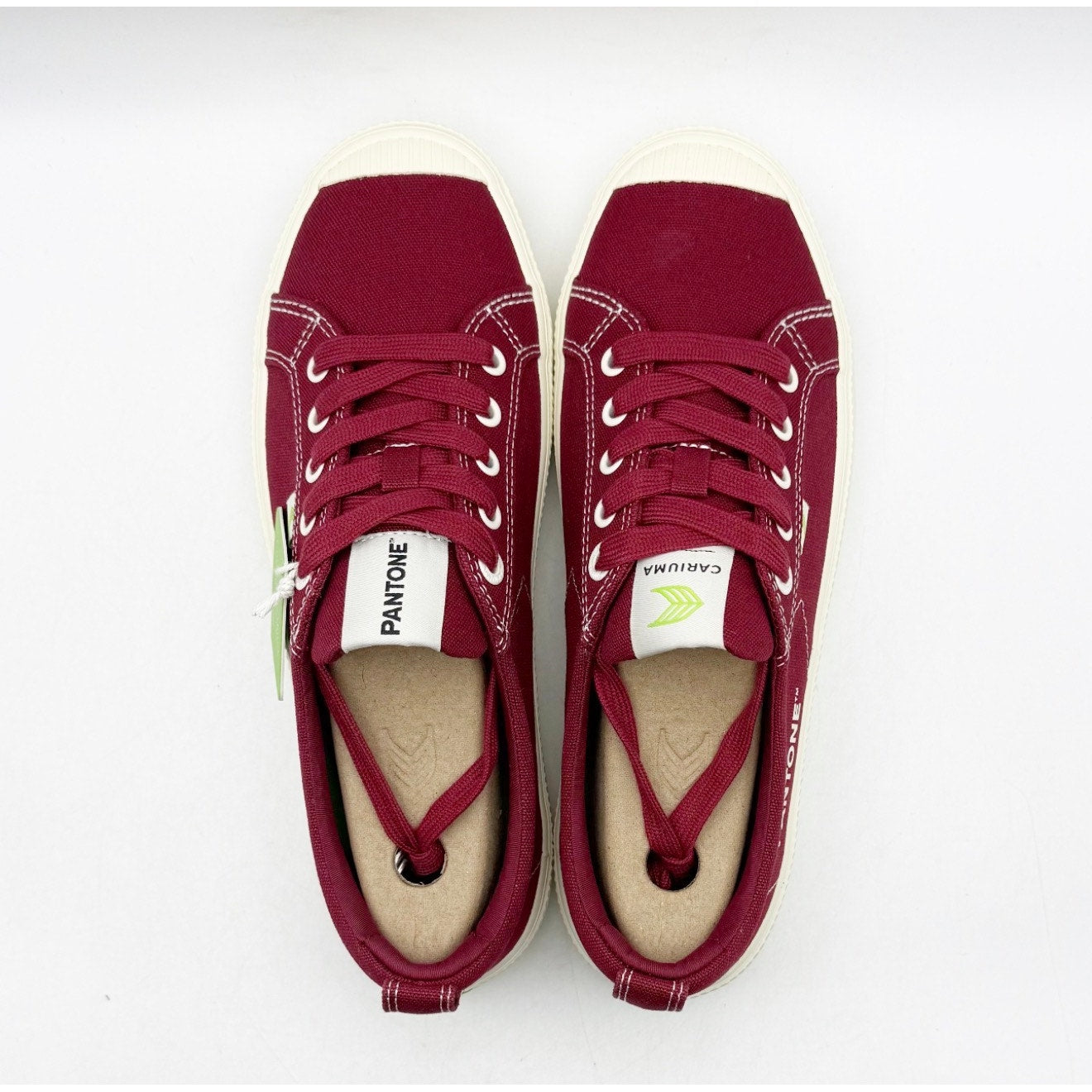 Cariuma OCA Low Canvas Sneakers Womens 9 Mens 7.5 Pantone Ruby Wine Red NIB