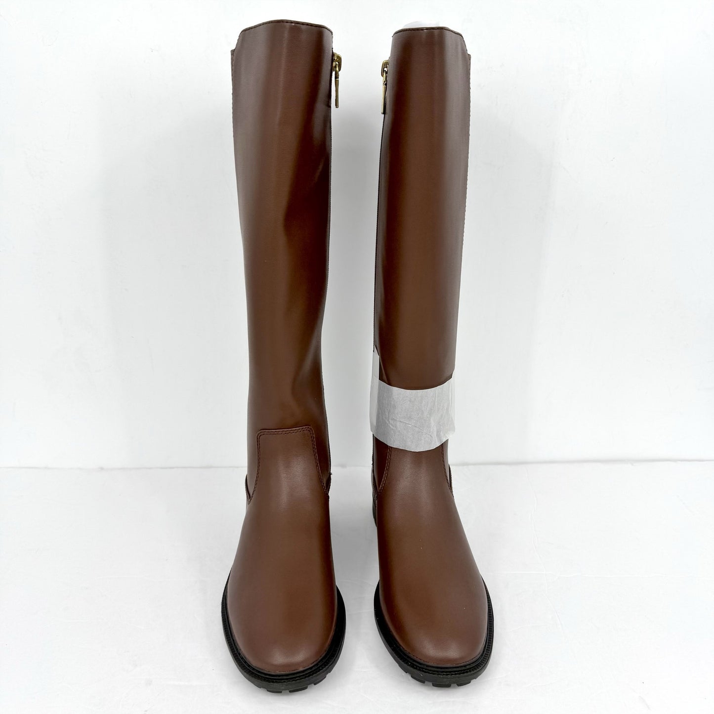 Coach Womens Faith Knee High Boots US 8.5 B EU 39 Brown Vegan Leather NIB