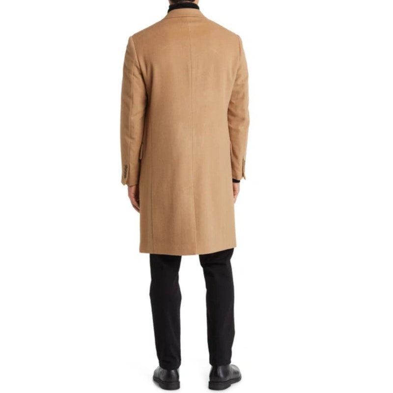 Nordstrom Mens Double Breasted Overcoat Medium Tan Dale Wool Cashmere NWT