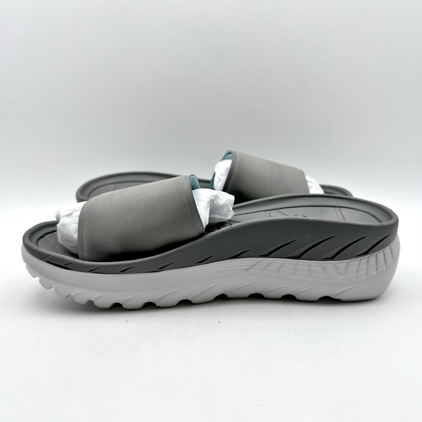 VIONIC Womens Rejuvenate Slide Sandals US 7 M EU 37 Grey Platform Slip On NIB