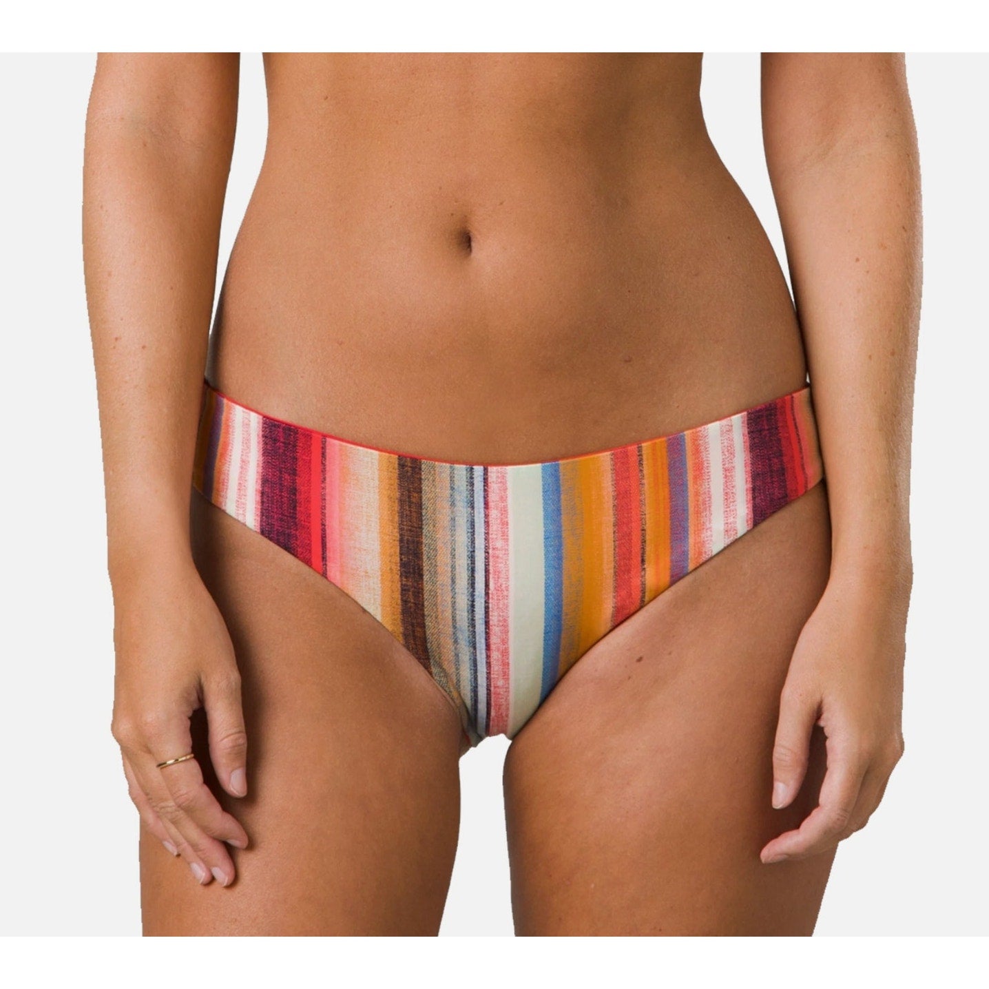 PRANA Women's Gemma Reversible Bikini Bottom XL Multi Baja Stripe UPF 50+ NWT