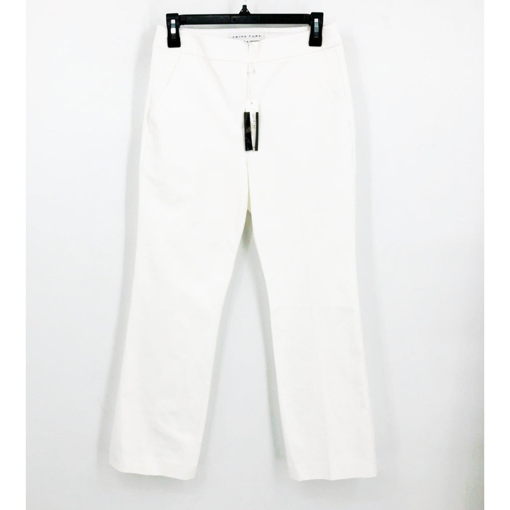TRINA TURK Women's Lulu Cropped Pants Size 2 White Stretch NWT