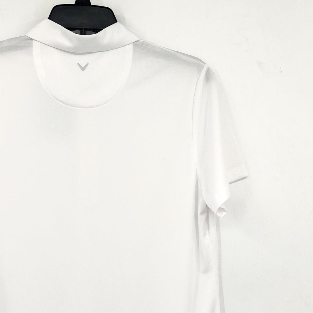 CALLAWAY 1/4 Zip Short Sleeve Golf Polo Shirt Large Brilliant White Heather NWT