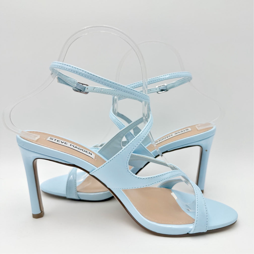 Steve Madden Womens Gracia Heel Sandals Size 7 M Blue Vegan Leather NIB