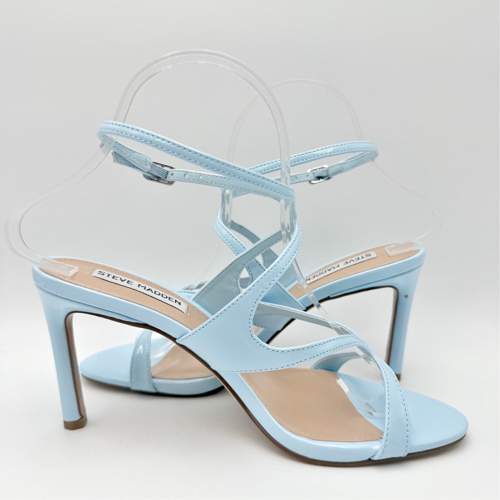 Steve Madden Womens Gracia Heel Sandals Size 7 M Blue Vegan Leather NIB