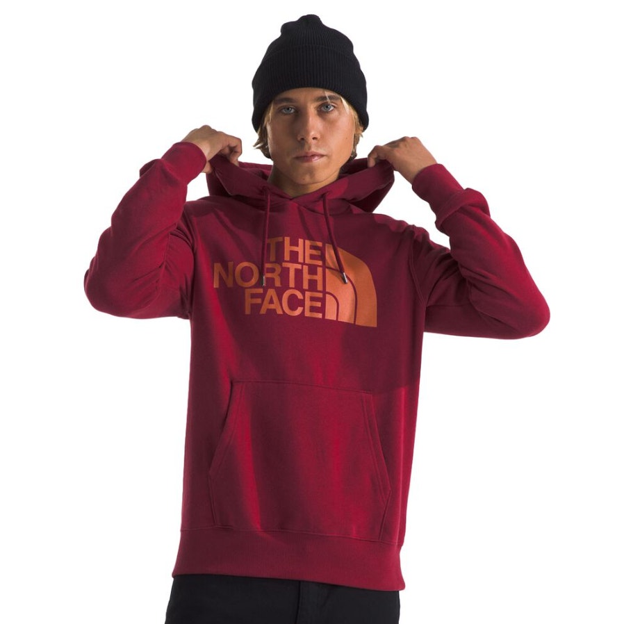 THE NORTH FACE Men Half Dome Hoodie Medium Red Beetroot Sweatshirt NWT