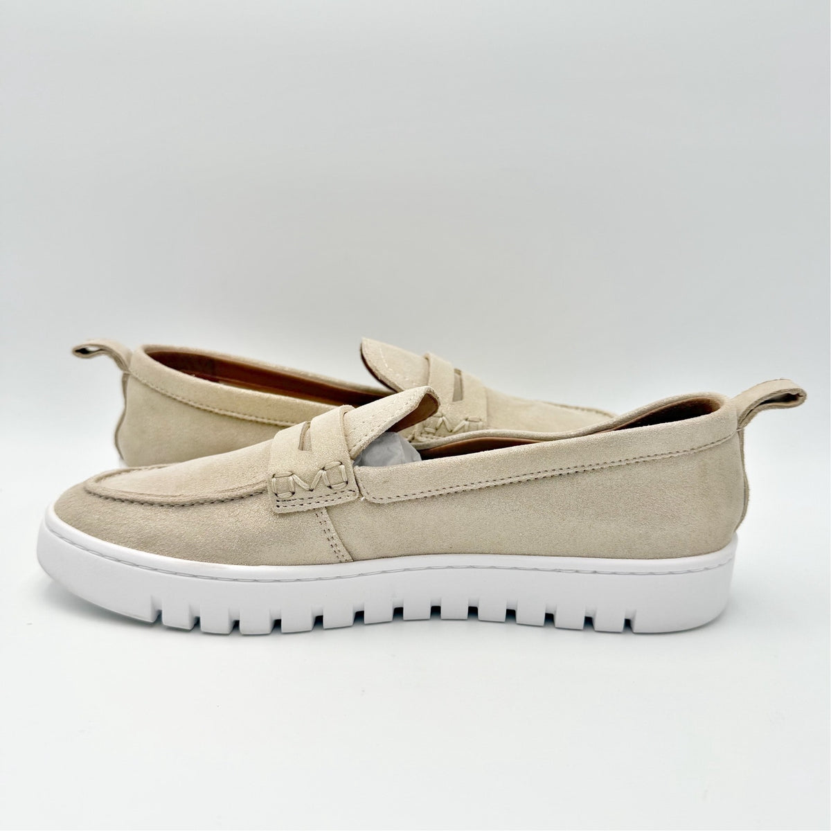 VIONIC Womens Uptown Loafers Size 7.5 M Gold Shimmer Leather Slip-ons NWOB