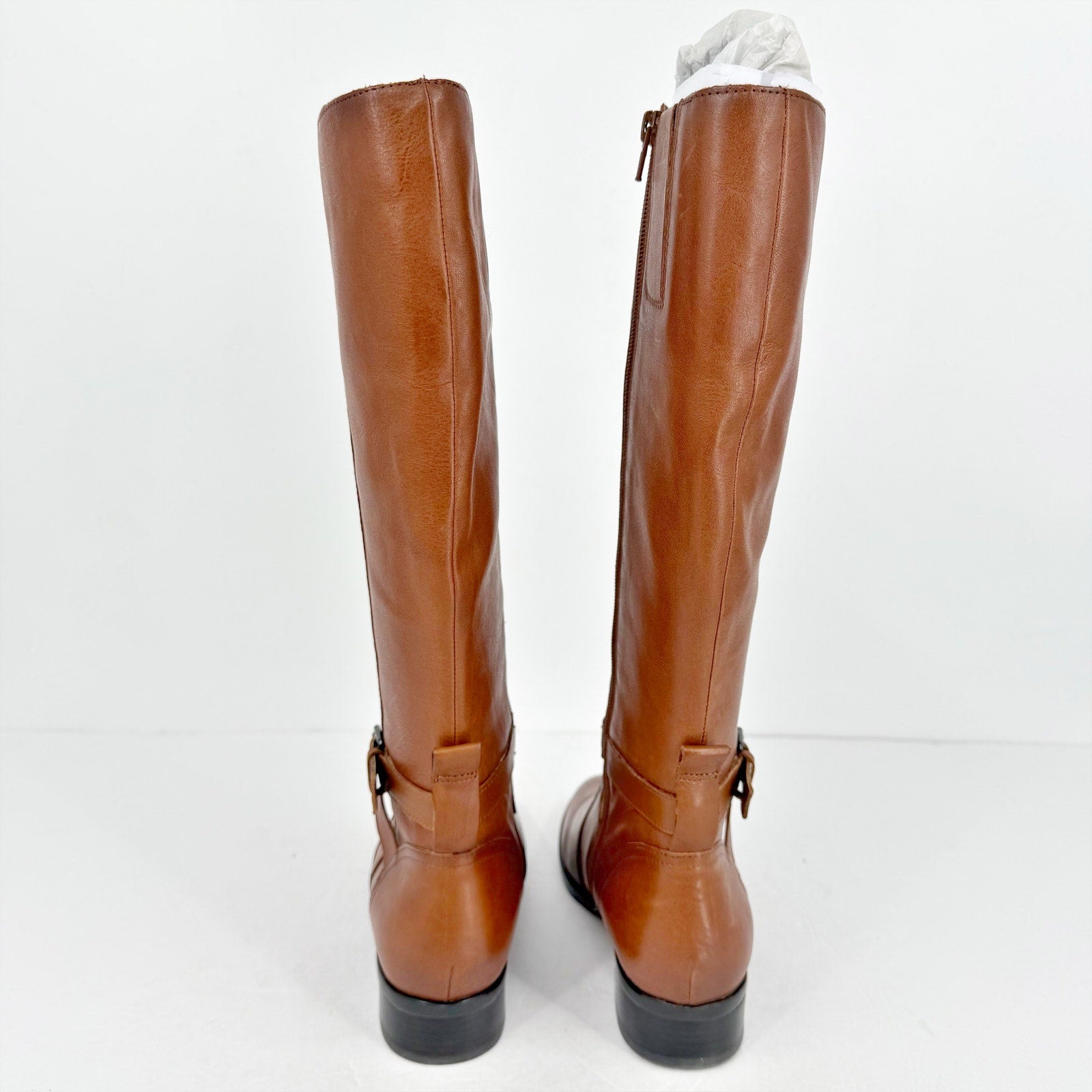 Naturalizer Womens Rena Knee High Boots US 7 Wide EU 37 Brown Leather NIB